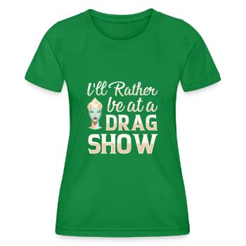 LGBTQ Off-duty Drag Queen Pride - T-shirt sport Femme - vert - Devant - AI Model Female 172 dark (172cm)