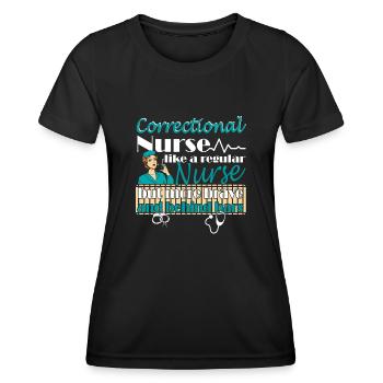 Prisons RN Correctional Nurse - Women's Functional T-Shirt - black - Front - AI Model Female 172 light (172cm)