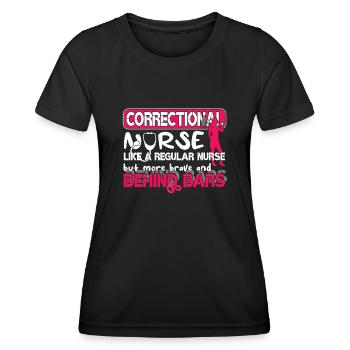 Prisons RN Correctional Nurse - Women's Functional T-Shirt - black - Front - AI Model Female 172 light (172cm)