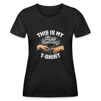 Smoking Cigar Cigars Daddy Lovers Tobacco - Women's Functional T-Shirt - black - Front - AI Model Female 172 light (172cm)