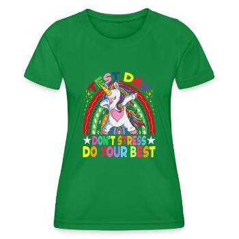 Testing Day Staar Test Day Teacher Student Exam - Women's Functional T-Shirt - kelly green - Front - AI Model Female 172 dark (172cm)