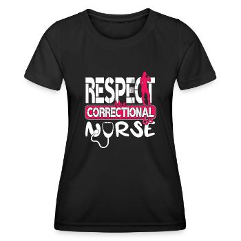 Infirmières et infirmiers correctionnels en milieu carcéral - T-shirt sport Femme - noir - Devant - AI Model Female 172 light (172cm)