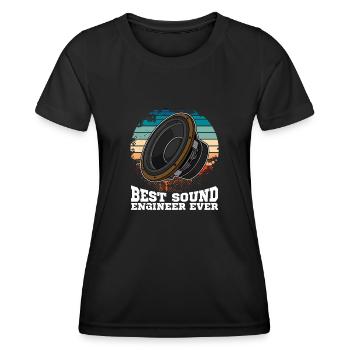 Subwoofer Music Sound Technician Audio Dicton - T-shirt sport Femme - noir - Devant - AI Model Female 172 light (172cm)