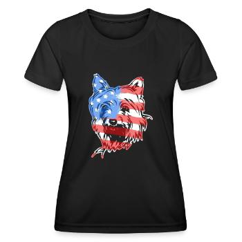 Silky Terrier Silky Terrier Flag - Women's Functional T-Shirt - black - Front - AI Model Female 172 light (172cm)