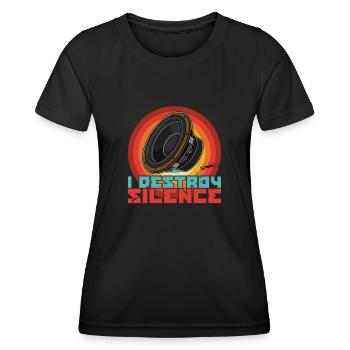 Subwoofer Analog Sound Technician Sound Dicton - T-shirt sport Femme - noir - Devant - AI Model Female 172 light (172cm)