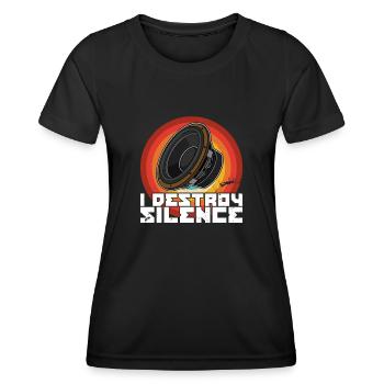 Subwoofer Analog Sound Technician Sound Dicton - T-shirt sport Femme - noir - Devant - AI Model Female 172 light (172cm)
