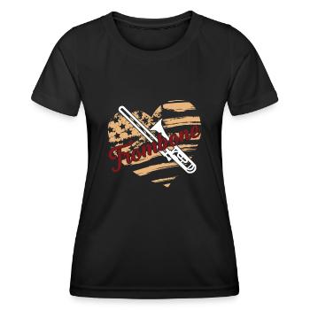 Trombone Trombone Flag - Women's Functional T-Shirt - black - Front - AI Model Female 172 light (172cm)