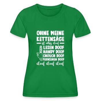 Baumfäller Holzfäller Zimmermann Kettensäge - Frauen Funktions-T-Shirt - Kelly Green - Vorne - AI Model Female 172 dark (172cm)