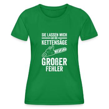 Baumfäller Holzfäller Kettensäge Zimmermann - Frauen Funktions-T-Shirt - Kelly Green - Vorne - AI Model Female 172 dark (172cm)