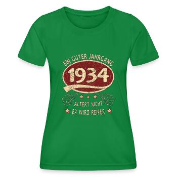 89. Geburtstag 1934 Guter Jahrgang - Frauen Funktions-T-Shirt - Kelly Green - Vorne - AI Model Female 172 dark (172cm)
