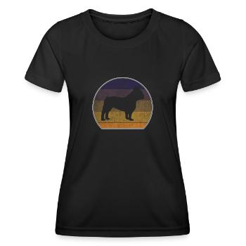 Retro French Bulldog Französische Bulldogge - Women's Functional T-Shirt - black - Front - AI Model Female 172 light (172cm)