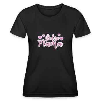 stolze Mama - Frauen Funktions-T-Shirt - Schwarz - Vorne - AI Model Female 172 light (172cm)