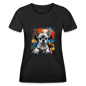 Chihuahua - Frauen Funktions-T-Shirt - Schwarz - Vorne - AI Model Female 172 light (172cm)