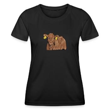 Limousin Rind I Frankreich Rinderzucht für - Frauen Funktions-T-Shirt - Schwarz - Vorne - AI Model Female 172 light (172cm)