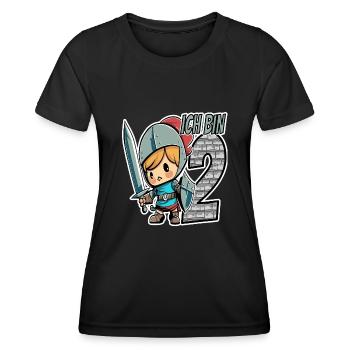 Ich bin 2 - 2. Geburtstag - Ritter - Frauen Funktions-T-Shirt - Schwarz - Vorne - AI Model Female 172 light (172cm)