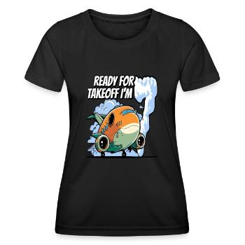 Ready for Takeoff I'm seven - 7nd Birthday Boy - Frauen Funktions-T-Shirt - Schwarz - Vorne - AI Model Female 172 light (172cm)