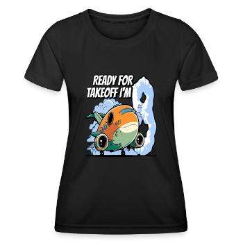 Ready for Takeoff I'm 8 - 8nd Birthday Boy - Frauen Funktions-T-Shirt - Schwarz - Vorne - AI Model Female 172 light (172cm)
