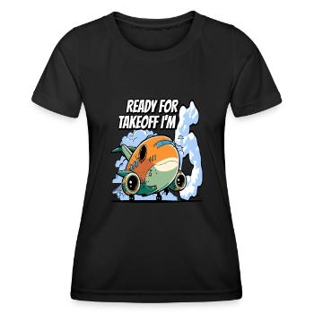 Ready for Takeoff I'm 6 - 6nd Birthday Boy - Frauen Funktions-T-Shirt - Schwarz - Vorne - AI Model Female 172 light (172cm)