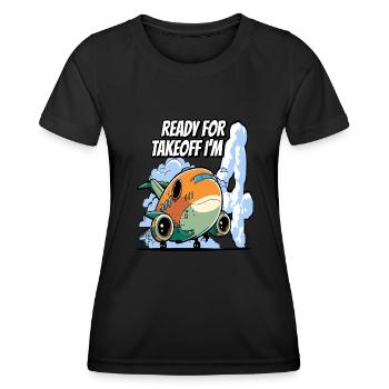 Ready for Takeoff I'm 4 - 4nd Birthday Boy - Frauen Funktions-T-Shirt - Schwarz - Vorne - AI Model Female 172 light (172cm)