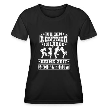Als Rentner Keine Zeit Line Dance Ruft Cowboy - Frauen Funktions-T-Shirt - Schwarz - Vorne - AI Model Female 172 light (172cm)