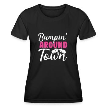 Bumpin dans la ville - T-shirt sport Femme - noir - Devant - AI Model Female 172 light (172cm)