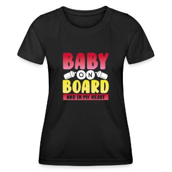 Baby An Bord Und In Meinem Herzen - Frauen Funktions-T-Shirt - Schwarz - Vorne - AI Model Female 172 light (172cm)