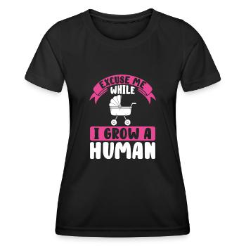 In mir wächst ein Mensch - Frauen Funktions-T-Shirt - Schwarz - Vorne - AI Model Female 172 light (172cm)
