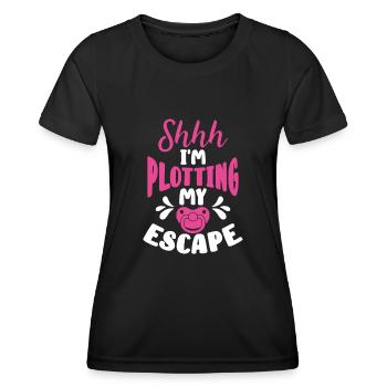 Ich Plane Meine Flucht - Frauen Funktions-T-Shirt - Schwarz - Vorne - AI Model Female 172 light (172cm)