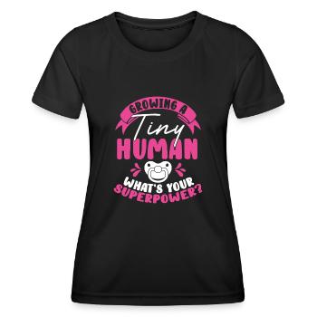 Growing a tiny human being - Women's Functional T-Shirt - black - Front - AI Model Female 172 light (172cm)