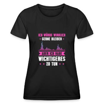 Musik DJ Wichtigeres zu tun DJane Geschenk - Frauen Funktions-T-Shirt - Schwarz - Vorne - AI Model Female 172 light (172cm)