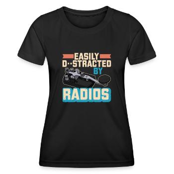 Opérateur radio Morse Mortar Amateur Radio Radio - T-shirt sport Femme - noir - Devant - AI Model Female 172 light (172cm)