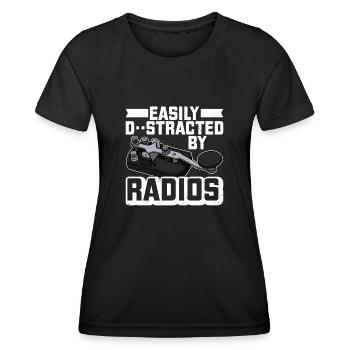 Opérateur radio Morse Mortar Amateur Radio Radio - T-shirt sport Femme - noir - Devant - AI Model Female 172 light (172cm)