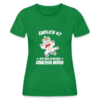 47 Geburtstag Positive Sprüche Zum 47 geburtstag - Frauen Funktions-T-Shirt - Kelly Green - Vorne - AI Model Female 172 dark (172cm)