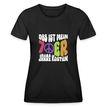 Das Ist Mein 70er Jahre Kostüm Hippie Kostüm 70er - Frauen Funktions-T-Shirt - Schwarz - Vorne - AI Model Female 172 light (172cm)