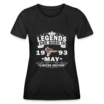 Karaté Fighter Anniversaire Mai 1993 MMA - T-shirt sport Femme - noir - Devant - AI Model Female 172 light (172cm)