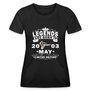 Karaté Fighter Fighter Birthday Mai 2003 MMA - T-shirt sport Femme - noir - Devant - AI Model Female 172 light (172cm)