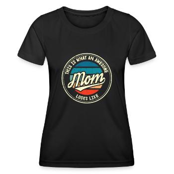Muttertag Mutter Mummy Erster Retro Geschenk - Frauen Funktions-T-Shirt - Schwarz - Vorne - AI Model Female 172 light (172cm)