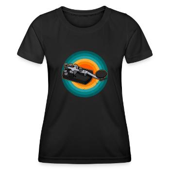 Radio Radio Morse Morse Radio Physique - T-shirt sport Femme - noir - Devant - AI Model Female 172 light (172cm)