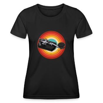 Radio Radio Morse Morse Radio Physique - T-shirt sport Femme - noir - Devant - AI Model Female 172 light (172cm)