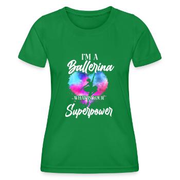 Ballet Danseuse Danse Ballerine - T-shirt sport Femme - vert - Devant - AI Model Female 172 dark (172cm)