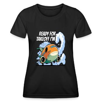 Ready for Takeoff I'm 2 - 2nd Birthday Boy - Frauen Funktions-T-Shirt - Schwarz - Vorne - AI Model Female 172 light (172cm)