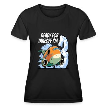 Ready for Takeoff I'm 3 - 3nd Birthday Boy - Frauen Funktions-T-Shirt - Schwarz - Vorne - AI Model Female 172 light (172cm)