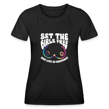 Hippie Costume Cravate Dye No Bra - T-shirt sport Femme - noir - Devant - AI Model Female 172 light (172cm)
