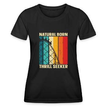 Natural Born Thrill Seeker Montagnes russes - T-shirt sport Femme - noir - Devant - AI Model Female 172 light (172cm)