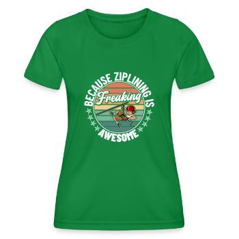Zipline Zipliner Seilrutsche Seilrutschen Hobby - Frauen Funktions-T-Shirt - Kelly Green - Vorne - AI Model Female 172 dark (172cm)