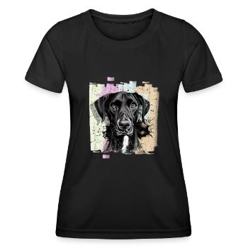 Chien Dogue Dogue Noir - T-shirt sport Femme - noir - Devant - AI Model Female 172 light (172cm)