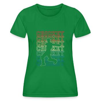 Le joueur de cricket lance la balle - T-shirt sport Femme - vert - Devant - AI Model Female 172 dark (172cm)