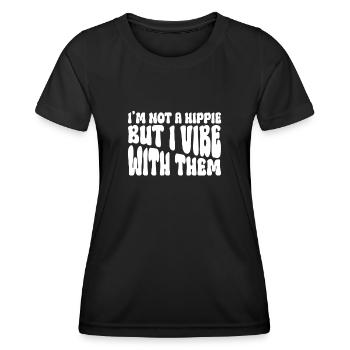 Je ne suis pas un hippie, mais je swingue avec eux - hippie - T-shirt sport Femme - noir - Devant - AI Model Female 172 light (172cm)