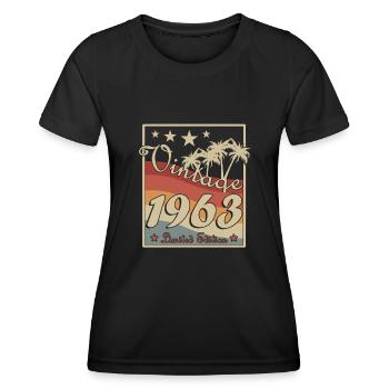 Jahrgang 1963 im retro style - Frauen Funktions-T-Shirt - Schwarz - Vorne - AI Model Female 172 light (172cm)