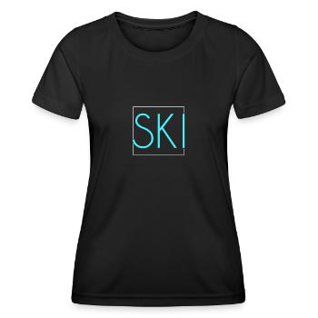 Ski Schriftzug - Frauen Funktions-T-Shirt - Schwarz - Vorne - AI Model Female 172 light (172cm)